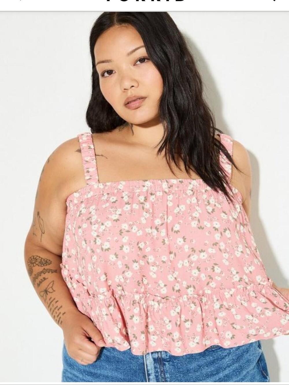 torrid Pink Floral Tiered Cami